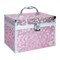 NFI Essentials Pink Makeup Bag Cosmetic Box Bridal Makeup Organizer Vanity Case for Women (L)-picture-39