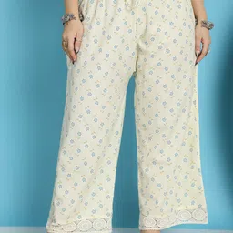 TAG 7 Ethnic Motifs Printed Pure Cotton Flared Ethnic Palazzo-30