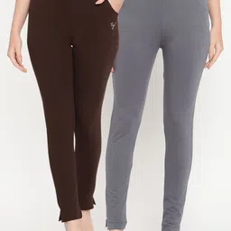 TAG 7 Pack of 2 Grey & Brown Ankle-Length Leggings-image-65