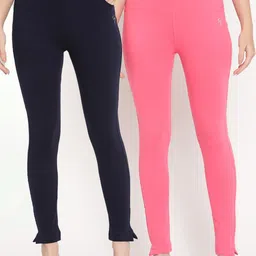 TAG 7 Pack of 2 Pink & Navy Blue Ankle-Length Leggings-image-46