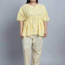 TAG 7 PLUS Plus Size Floral Printed Pure Cotton Night suit-image-62