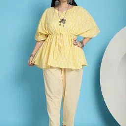 TAG 7 Floral Printed Pure Cotton Kaftan with Trouser-picture-25