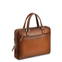 Lapis Bard Men Brown Leather Laptop Bag-image-58