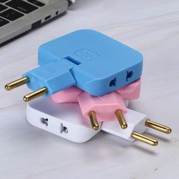 brahmani retailer Brahmani 3 in 1 Adapter Plug by Brahmani 180 Degree Rotatable Wireless Mini Slim Outlet Adapter | Multi Foldable EU US Converter | 2 Pin Rotate Plug for Charging Multiple Devices image 3