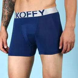 KOFFY Front Open 4 Way Stretch Cotton Lycra Trunks  KOF_KI25_LTK_ESTBU_1PC image 5