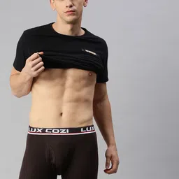 Lux Cozi Pack Of 3 Cotton Assorted Outer Elastic Trunks COZI_LONGS_ICDF_ASST1_3PC image 5