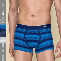 XYXX Pack Of 3 Striped Cotton Mid-Rise Trunk XYTRNK3PCKN844-picture-25