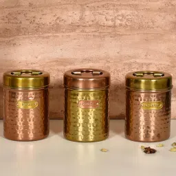 Living With Elan Stainless Steel Round Chai, Cheeni & Kaffee -800 Ml Each, Set Of 3-picture-48