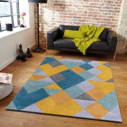 presto Blue Geometric Hand Tufted Wool 2 X 5 Feet Carpet-picture-48