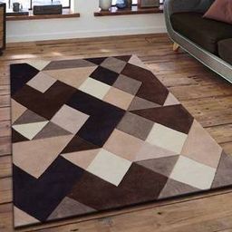 presto Brown Geometric Hand Tufted Wool 2 X 5 Feet Carpet-picture-0