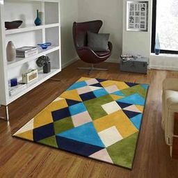 presto Green Geometric Hand Tufted Wool 2 X 5 Feet Carpet-picture-42