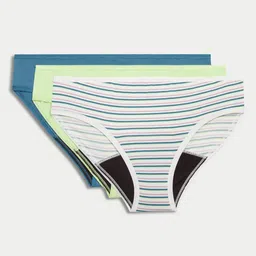 Marks & Spencer Pack Of 3 Absorbency First Period Briefs T617765PECRU MIX-image-37