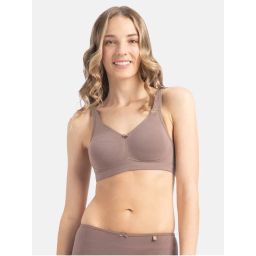 Jockey FE41 Wirefree Non Padded Cotton Elastane Full Coverage Everyday Bra - Deep Taupe-picture-3