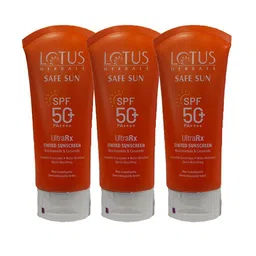 Lotus Herbals Set Of 3 Safe Sun UltraRx Matte Tinted Sunscreen SPF 50 PA++++ - 50 g Each-20