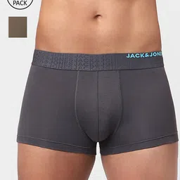 Jack & Jones Men Pack of 2 Solid Cotton Trunks-picture-40