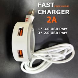 RyzCare 4in1 USB HUB, 4 Port Round USB Hub, 3.0 Quick Charging & 5Gbps Data Transfer Port with 3 USB2.0 Charging Port USB Extender for PCs, Computer, Laptops Docking Stations.1.4M (Multicolor) RCSM image 3
