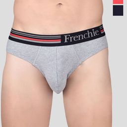 FRENCHIE Pack Of 3 Assorted Pure Cotton Briefs CASUALS_4000_PO3_S-15