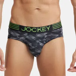 Jockey Men Printed Anti Microbial Basic Briefs MM07-0105-BLKPR-58