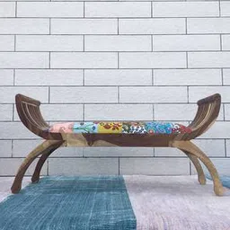 the home dekor Lotus Solid Wood Bench in Melamine Two Tone Finish-picture-25