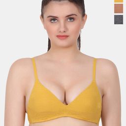 Amour Secret Brown & Grey Floral Bra Full Coverage Lightly Padded-picture-41