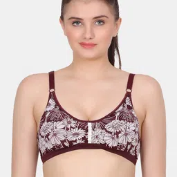 Amour Secret Black & Blue Floral Bra Full Coverage Lightly Padded image 3