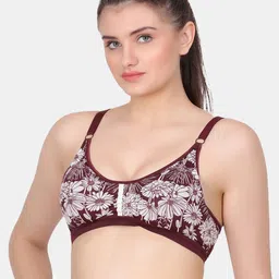 Amour Secret Black & Blue Floral Bra Full Coverage Lightly Padded image 2