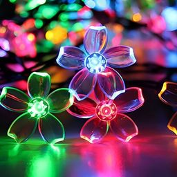 ENORMITY Blue & Green Flower Shape String Lights image 3