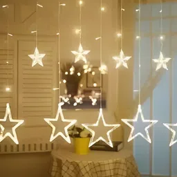 ENORMITY Transparent & Yellow Star Shape String Lights image 3