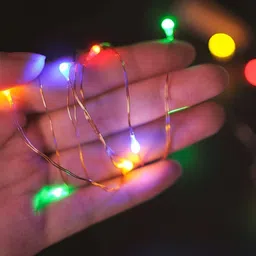 SPARK WORLD Green & Purple Cylindrical Shape String Lights image 4