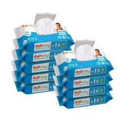 OyO Baby Set of 9 XtraHydrating Water Based Baby Wipes - 72 Wipes Per Pack-image-51