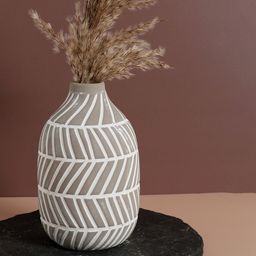 Bonhomie Beige & White Textured Ceramic Vase-image-9