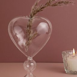 Bonhomie Transparent  Heart Shaped Glass Vase-image-24