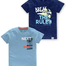 CODEZ Boys Pack Of 2 Typography Printed Cotton T-shirt-31