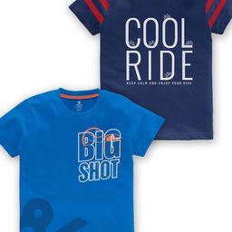 CODEZ Boys Pack Of 2 Typography Printed Cotton T-shirt-16