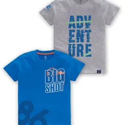 CODEZ Boys Pack of 2 Typography Printed Cotton T-shirts-23