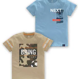 CODEZ Boys Pack of 2 Typography Printed Cotton T-shirts-24