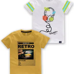 CODEZ Boys Pack of 2 Graphic Printed Cotton T-shirts-picture-24