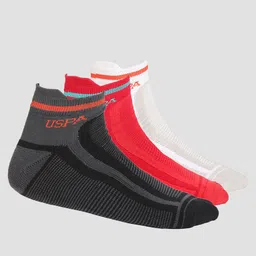 U.S. Polo Assn. Men Pack Of 3 Patterned Anti Microbial Ankle-Length ES006 Socks-51