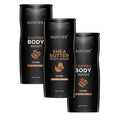 MANCODE Men Set Of 3 Coffee, Shea Butter & Coffee Body Wash, 450 ml Each image 1