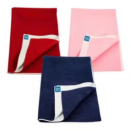 MeeMee Kids 3-Pcs Maroon & Navy Blue Cotton Mattress Protectors-image-10
