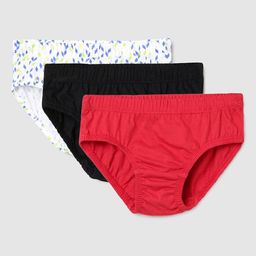 max Boys Pack of 3 Black & Red Cotton Briefs-image-77