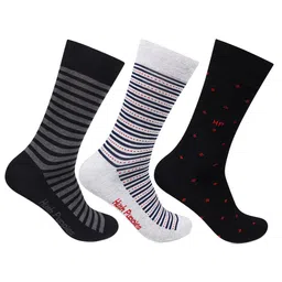 Hush Puppies Men Pack Of 3 Assorted Cotton Calf-Length Socks-38