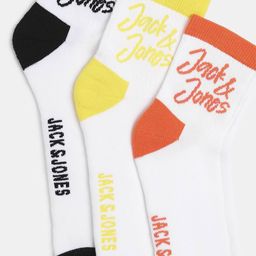 Jack & Jones Men Pack Of 3 Color-Block Calf-Length Socks image 2