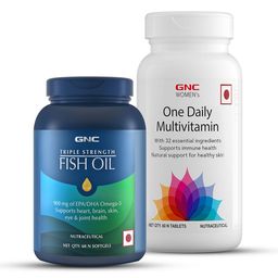 GNC Triple Strength Fish Oil & Women's One Daily Multivitamin Combo,  2 Piece(s)/Pack -0