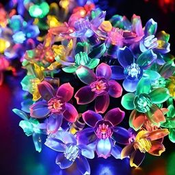 SPARK WORLD Blue & Yellow Flower LED String Lights-10
