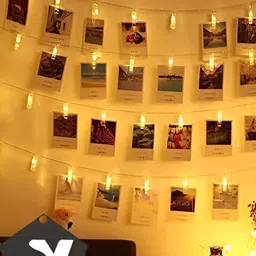 SPARK WORLD White Photo Clip Shape Bulb String Lights-24