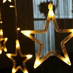 SPARK WORLD Yellow Star Shaped String Lights-10
