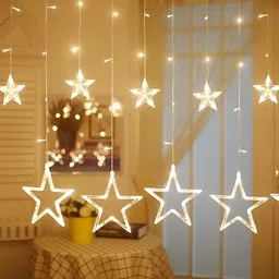 SPARK WORLD Yellow Star Shape String Lights-52
