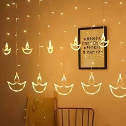 SPARK WORLD Yellow Diya Shape String Light-91