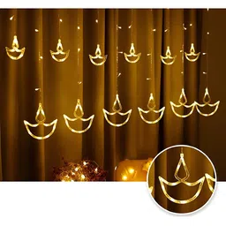 ENORMITY Yellow Diya Shaped String Lights image 1